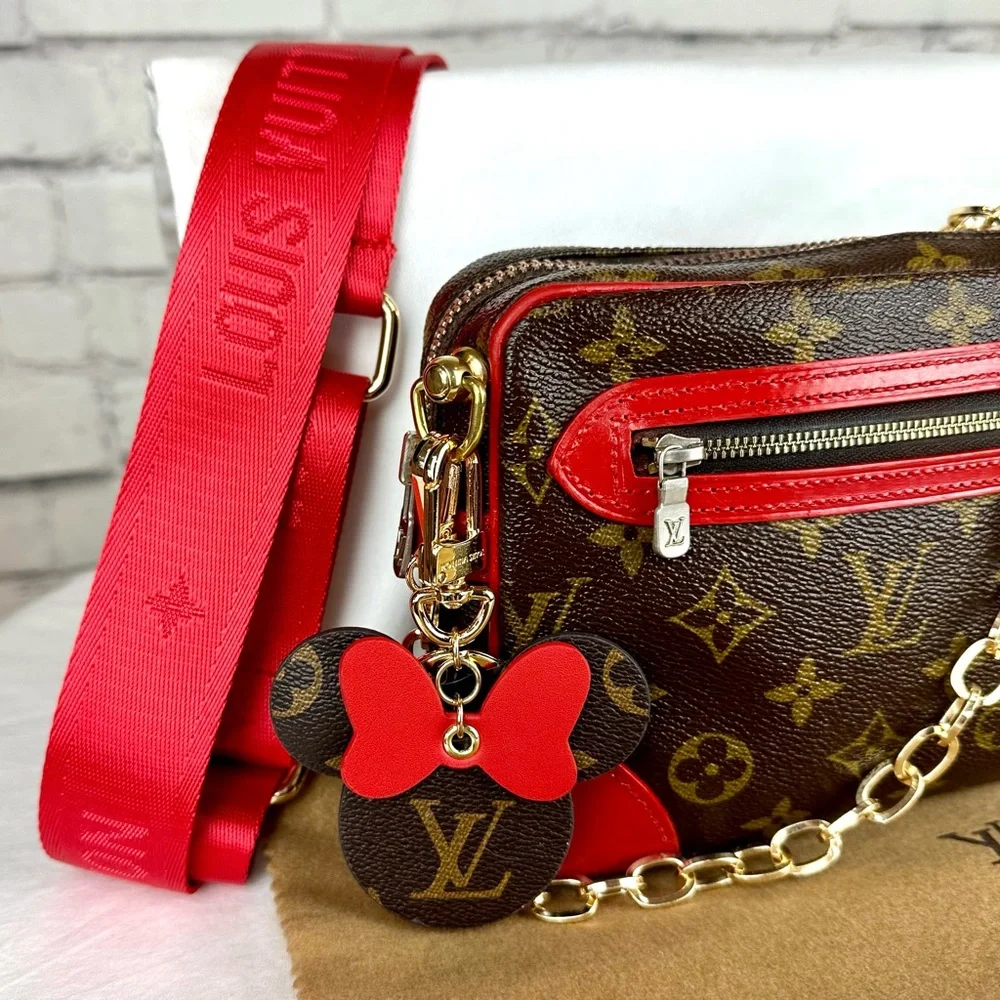 Louis Vuitton crossbody *Custom* with chain, bag charm and dust bag - Picture 3 of 16